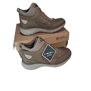 Clarks Wave 2.0 Mid Waterproof Nubuck Leather Boots Sage Combi size 7.5 women